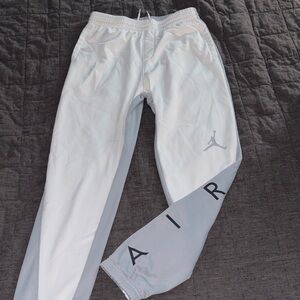 Jordan White and Gray Kids Joggers Therma-Fit